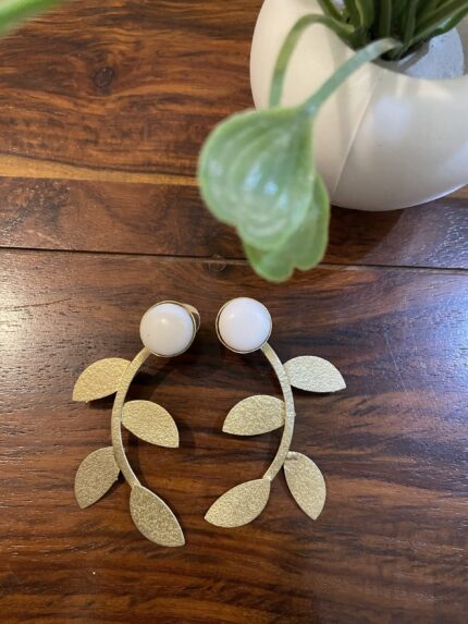 Tiendaa Premium Quality Handcrafted Designer Brass and Stone Earrings
